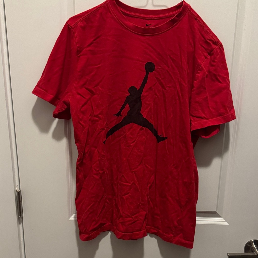 Nike Red Tee with Black Jumpman Logo